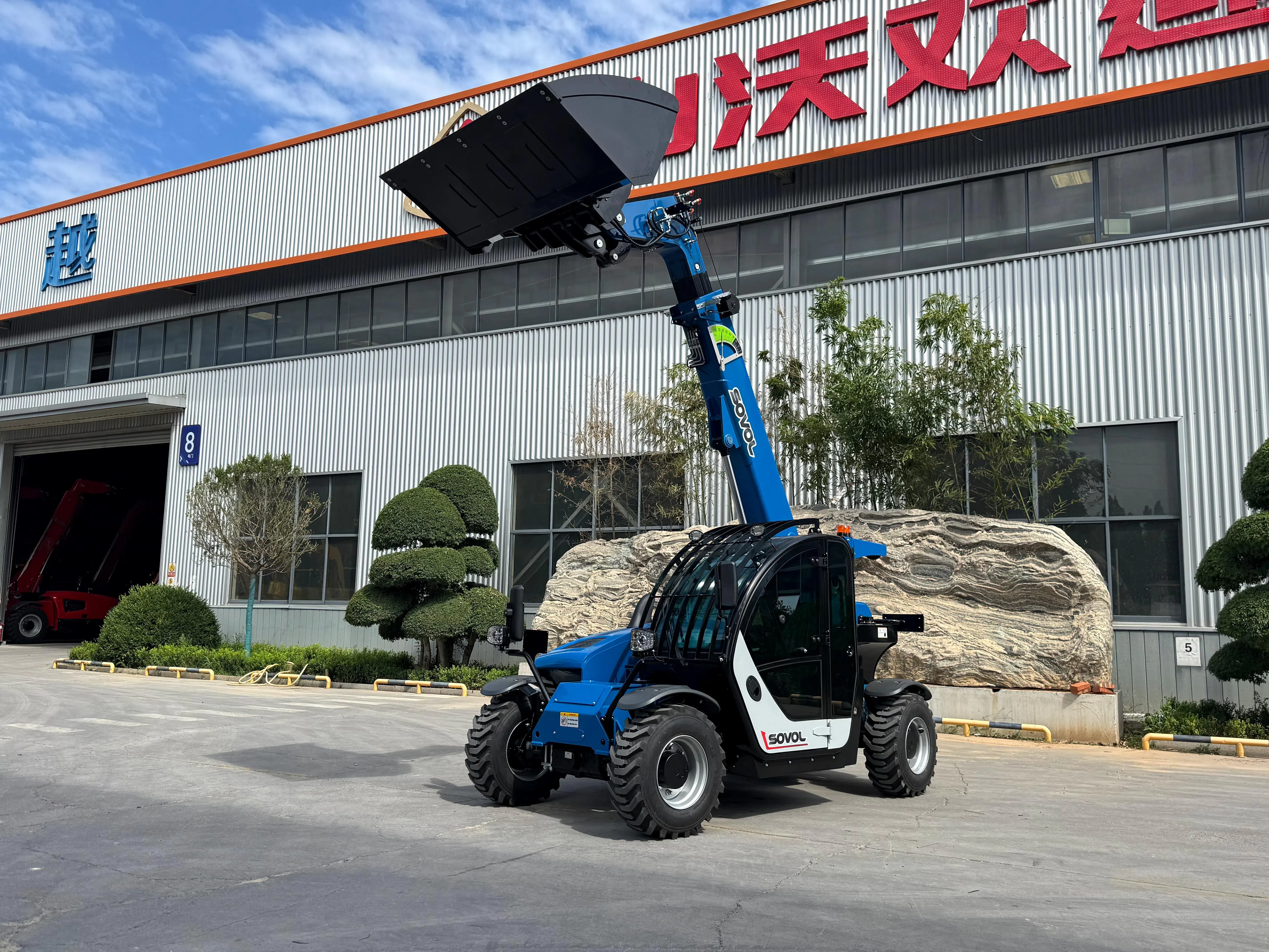 SOVOL SW625 telehandler completed for shipment to a German machinery dealer.
