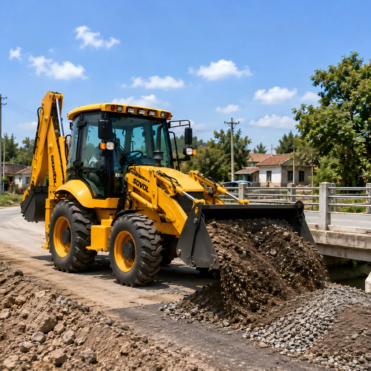 Baggerlader für ländliche Infrastruktur