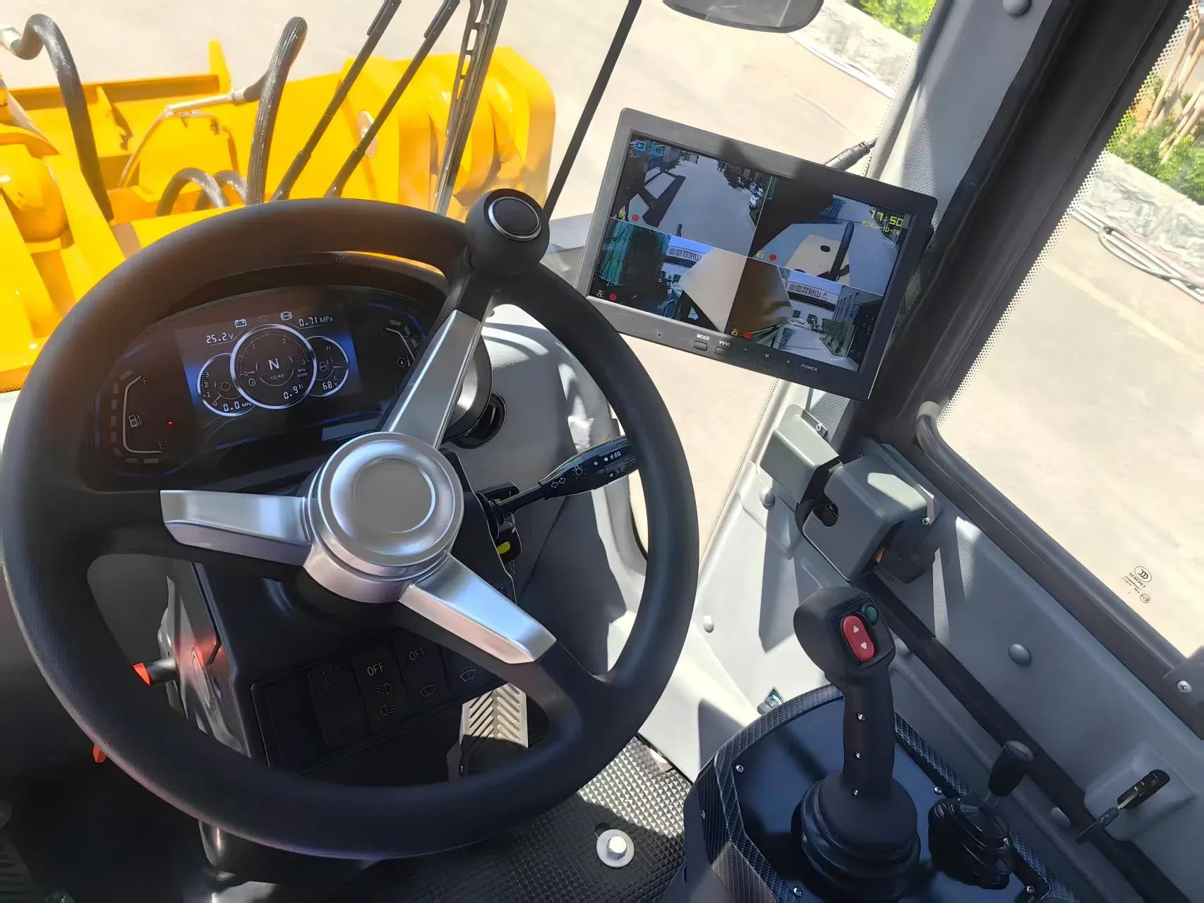 SOVOL wheel loaders are configured with a digital dashboard in the driving cab